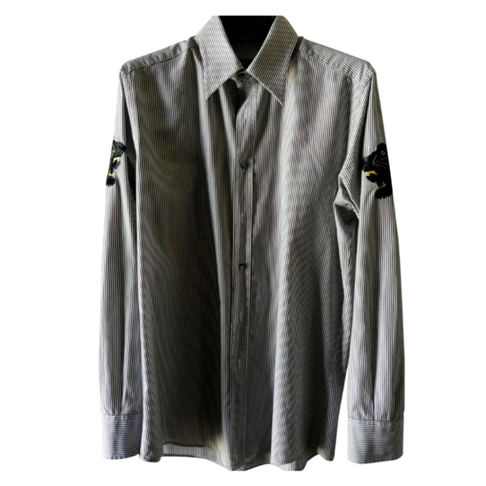 Dolce & Gabbana Black Panther Embroidered Shirt EU41